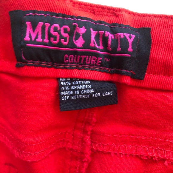 Miss Kitty Couture Red Capri Jeans Size 13 - Picture 9 of 15
